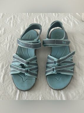 Teva Sandals, For Girls, Size 13, Color Light Blue, Gently Used.
